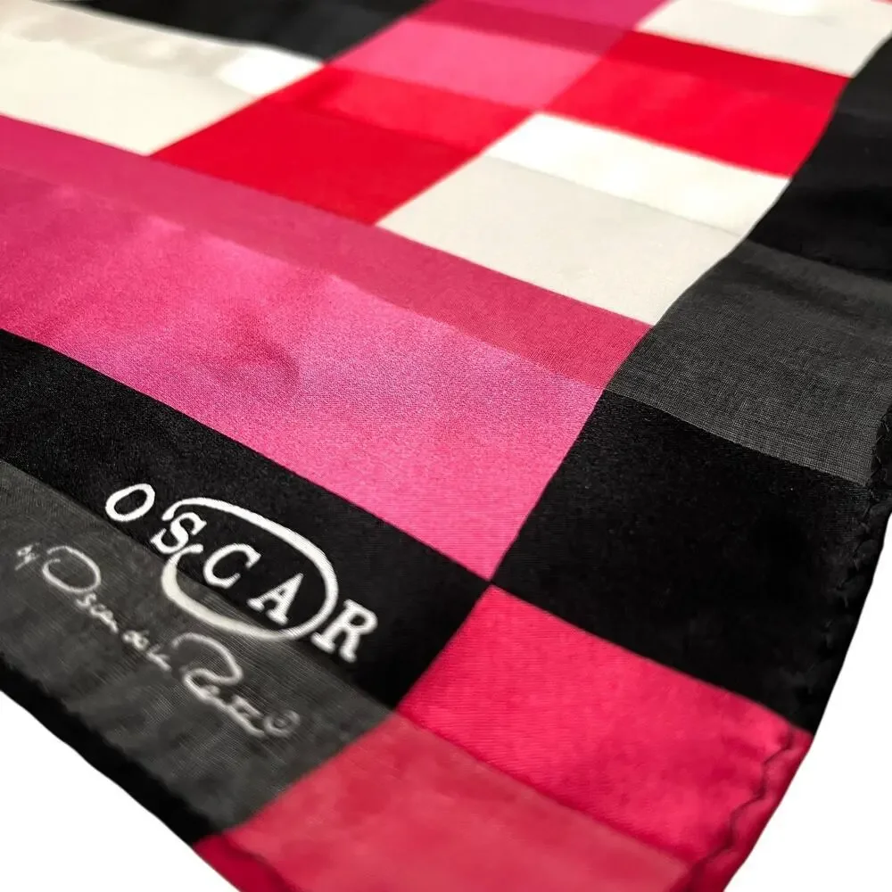 Oscar by Oscar de la Renta Silk Scarf Set: Two Vintage Square Neckerchiefs
